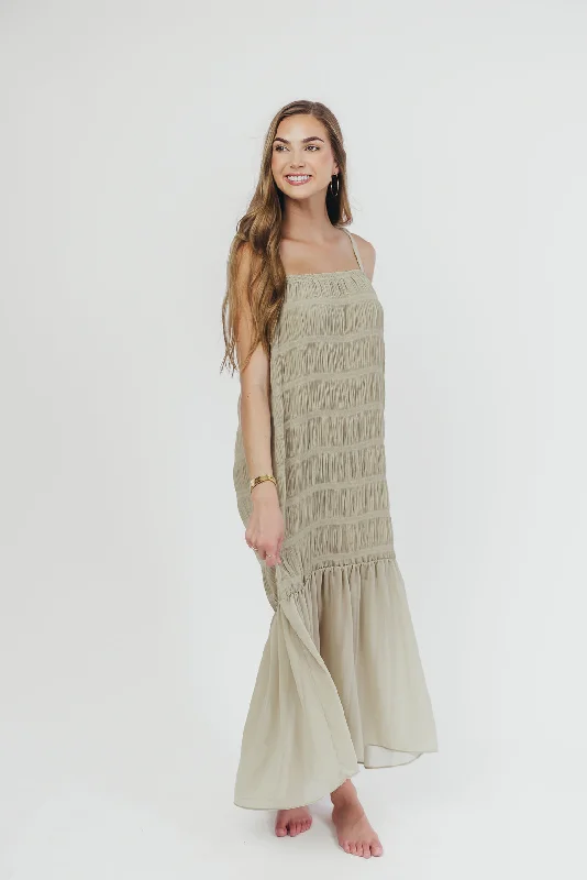 Karolyn Tie Strap Maxi Dress in Sage