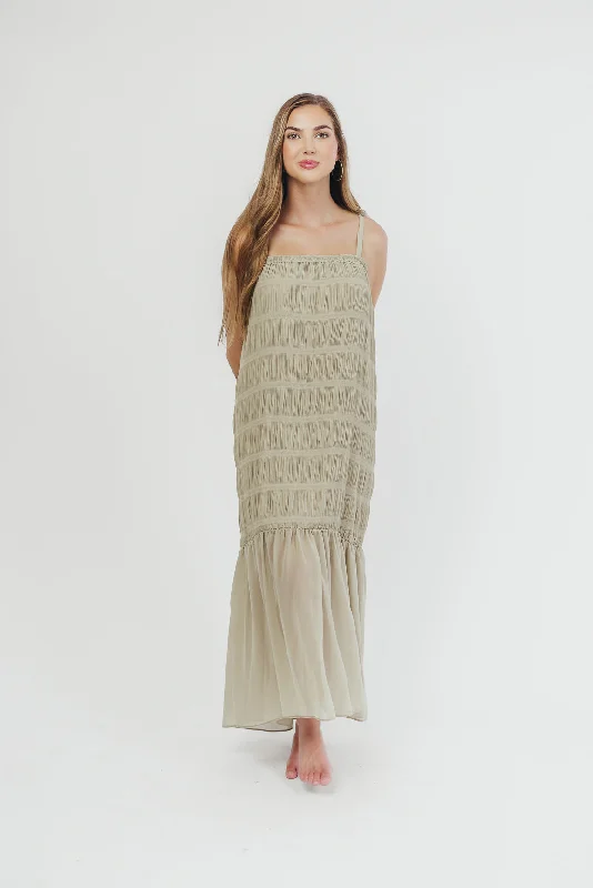 Karolyn Tie Strap Maxi Dress in Sage