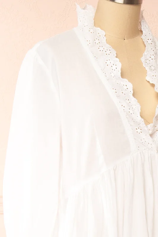 Doriane | White Cotton Nightgown