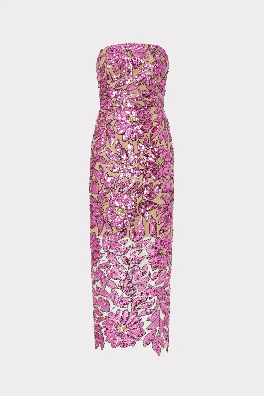 Kait Floral Garden Sequins Dress