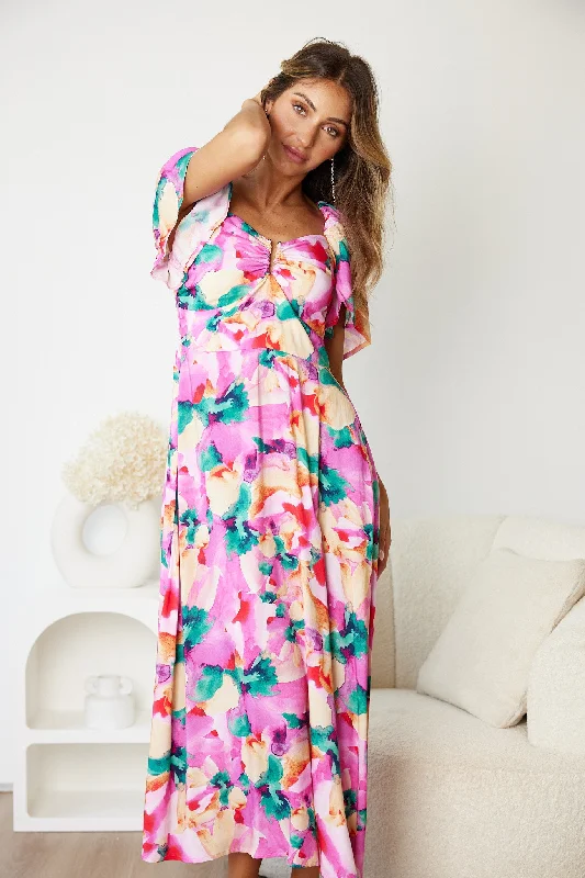 Latashia Dress - Pink Fiesta