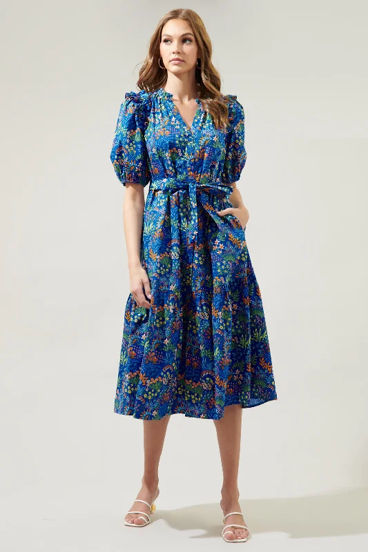 Ruya Floral Kellie Poplin Midi Dress