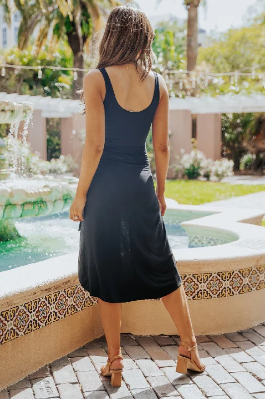 Soft & Sleeveless Black Wrap Dress - FINAL SALE