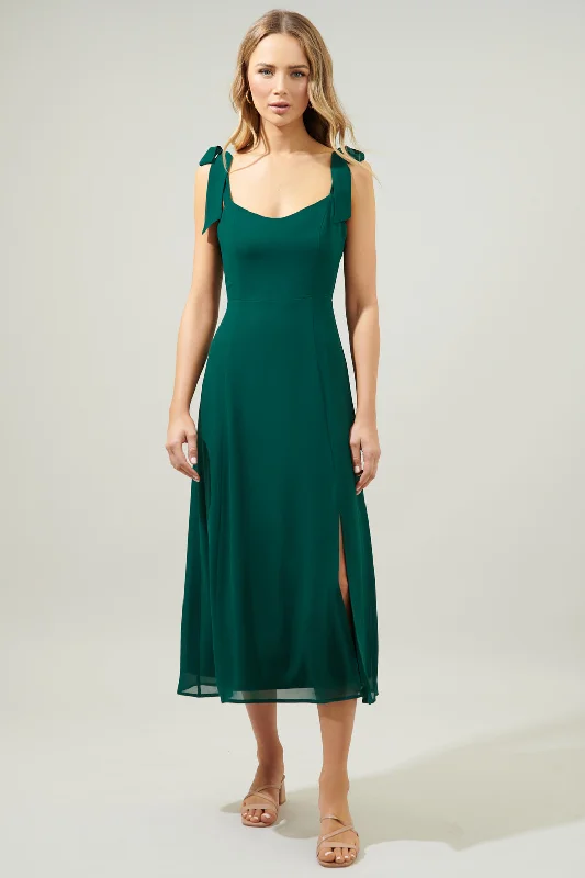 Viejo Tie Strap Midi Dress