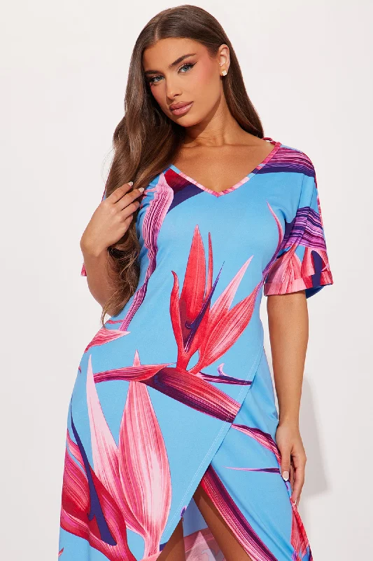 Analia Kaftan Maxi Dress - Blue/combo