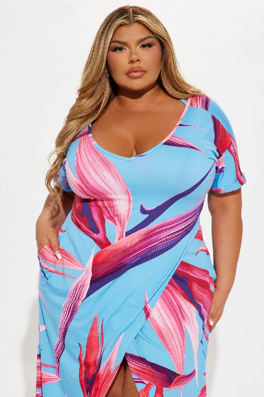 Analia Kaftan Maxi Dress - Blue/combo