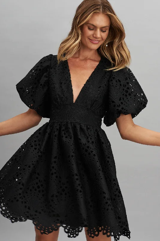 Ballerina Dress In Black Lace