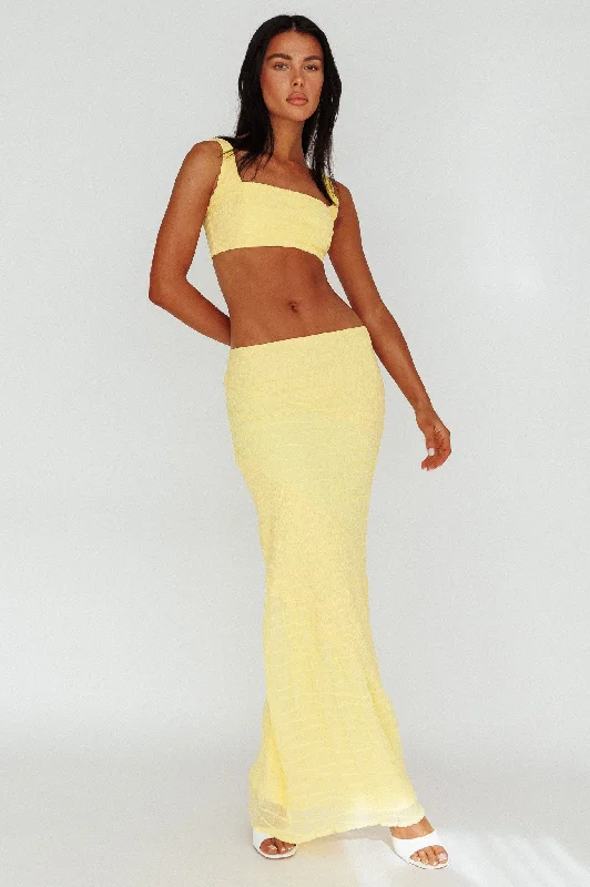 Bindi Puckered Crop Top Lemon