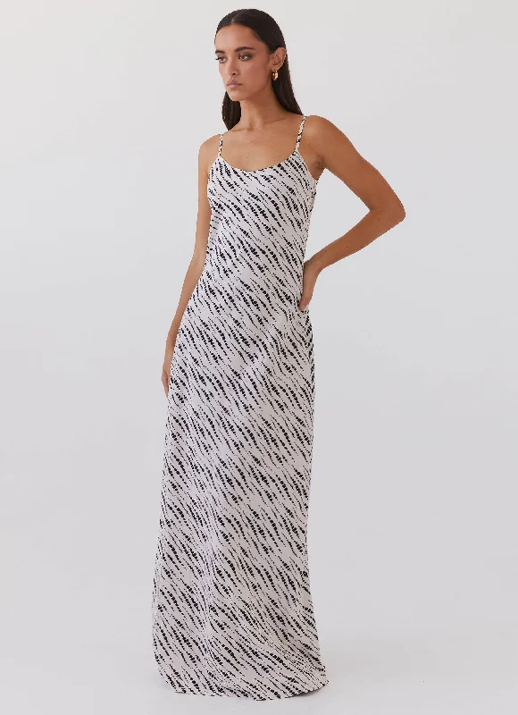 Carol Maxi Slip Dress - Pebble