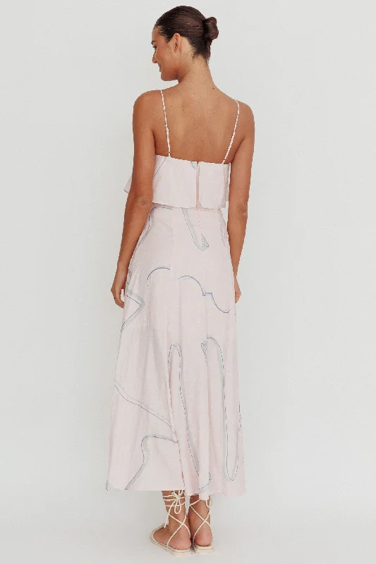 Cressida Line Ruffle Maxi Dress Pink