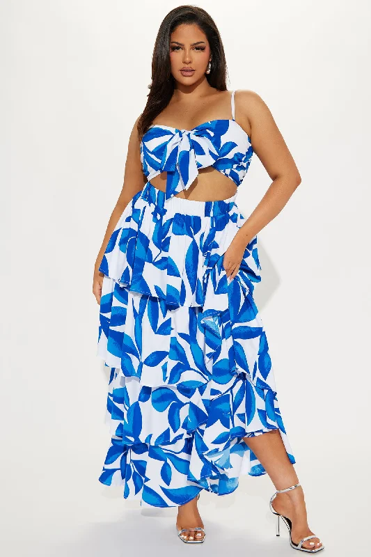 Daniella Tiered Maxi Dress - Royal/combo