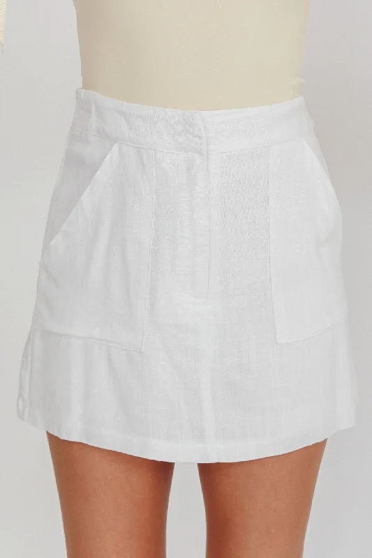 Euphoria Linen Skort White