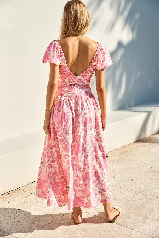 FORTUNATE ONE Garden Party Maxi Dress Pink