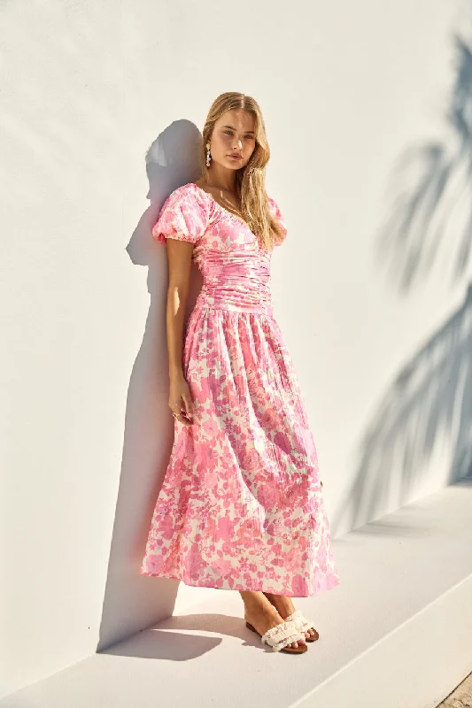 FORTUNATE ONE Garden Party Maxi Dress Pink