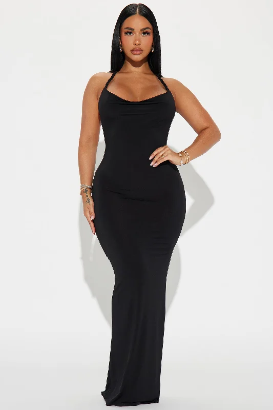 Hannah Multiway Backless Maxi Dress - Black