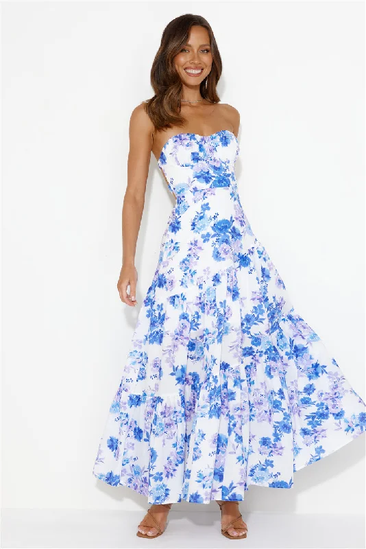 Her Best 'Fit Strapless Maxi Dress Blue