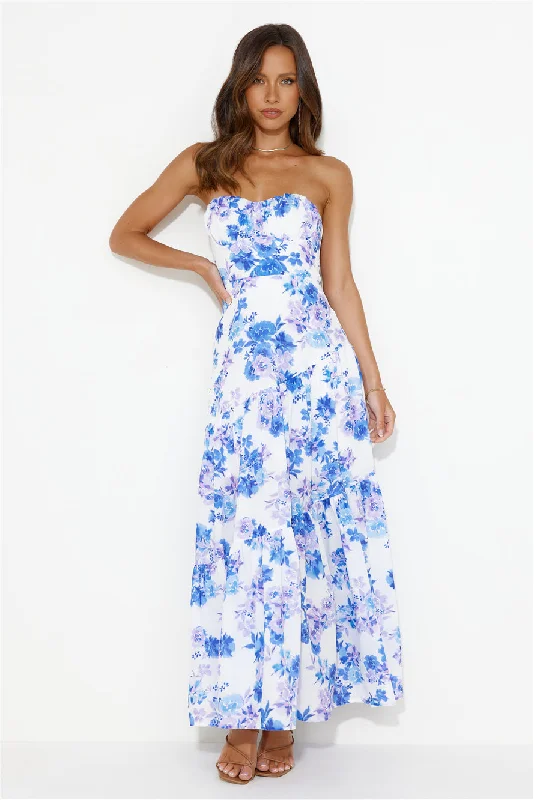 Her Best 'Fit Strapless Maxi Dress Blue