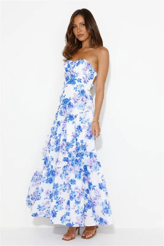 Her Best 'Fit Strapless Maxi Dress Blue