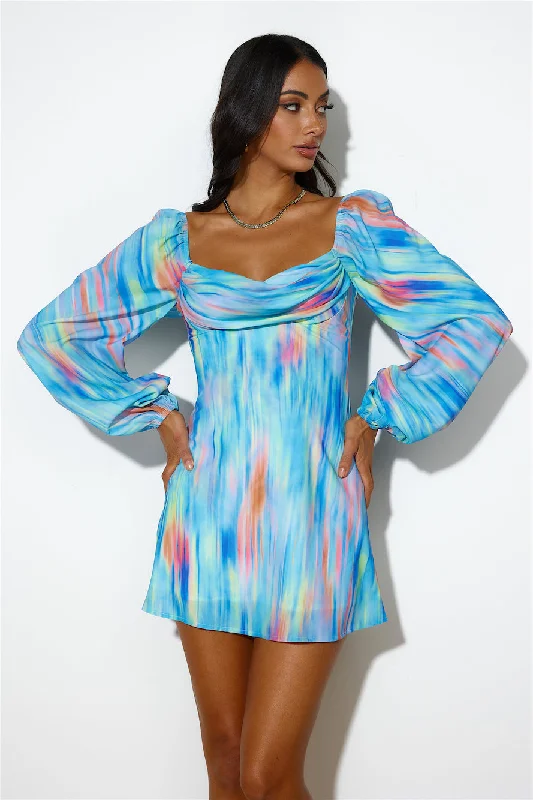 Hot Like Lava Mini Dress Blue