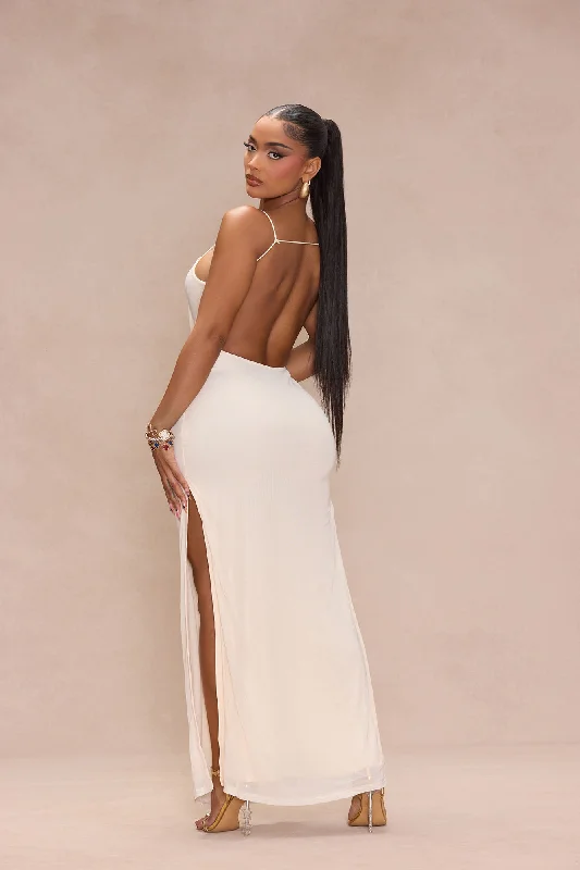 Jadene Mesh Maxi Dress - Cream