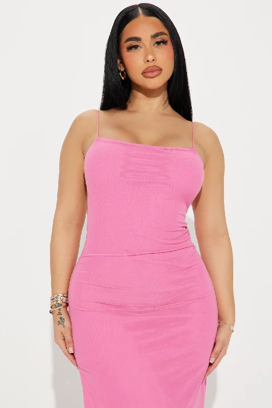 Jadene Mesh Maxi Dress - Hot Pink