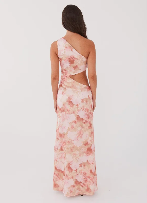 Krista One Shoulder Maxi Dress - Flower Garden