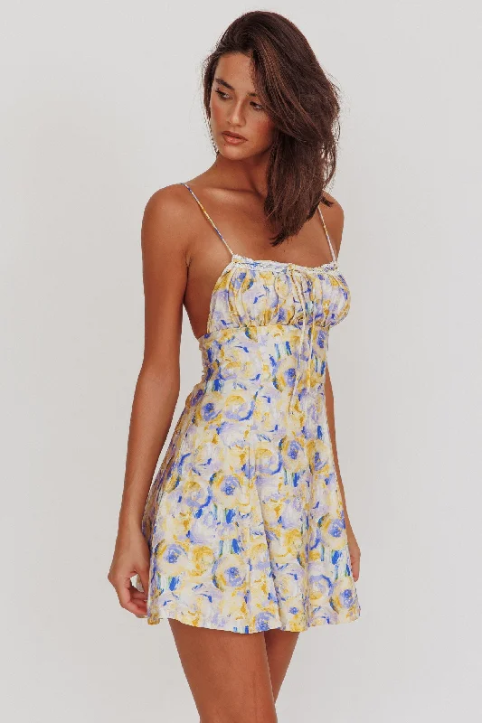 Lead The Way Abstract Print Mini Dress Yellow