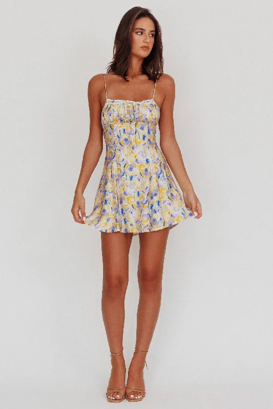 Lead The Way Abstract Print Mini Dress Yellow