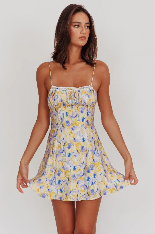 Lead The Way Abstract Print Mini Dress Yellow