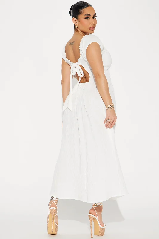 Leah Gauze Maxi Dress - White