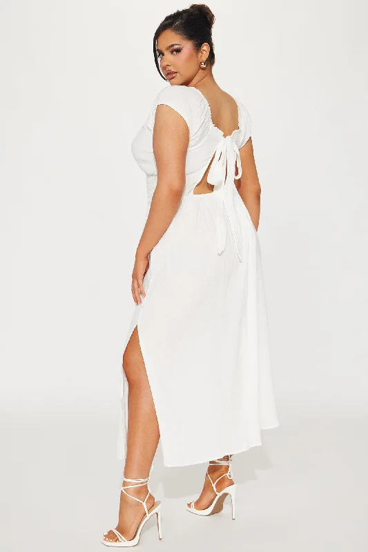 Leah Gauze Maxi Dress - White