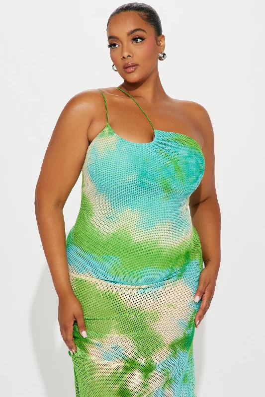 Making A Splash Maxi Dress - Green/combo