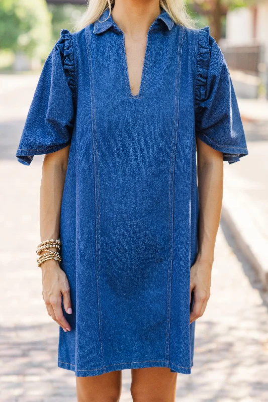 Meet You There Dark Wash Denim Dress