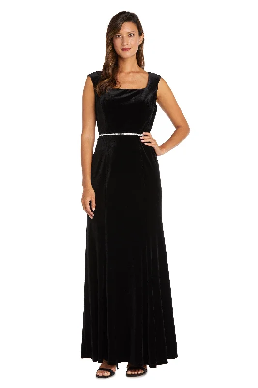 R&M Richards 7572 Long Formal Velvet Dress