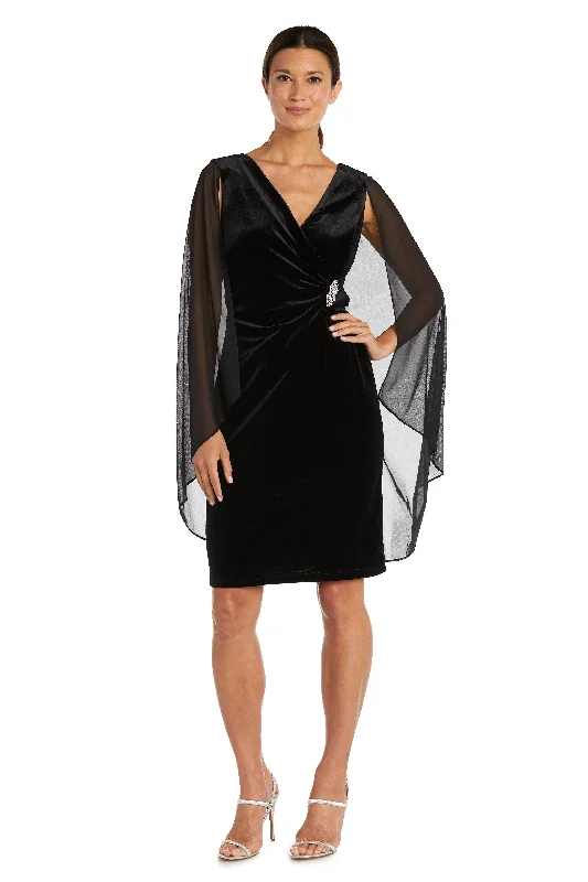 R&M Richards 9216 Short Cocktail Cape Dress