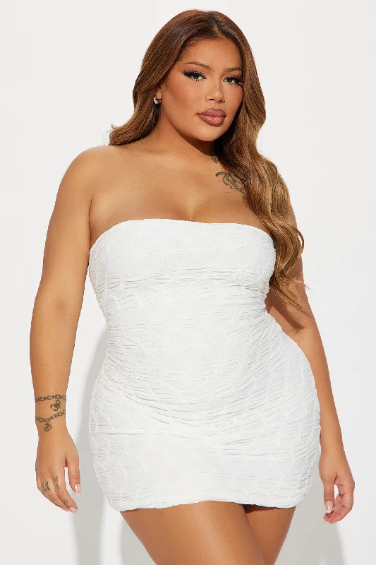 Tatum Textured Micro Mini Dress - Ivory