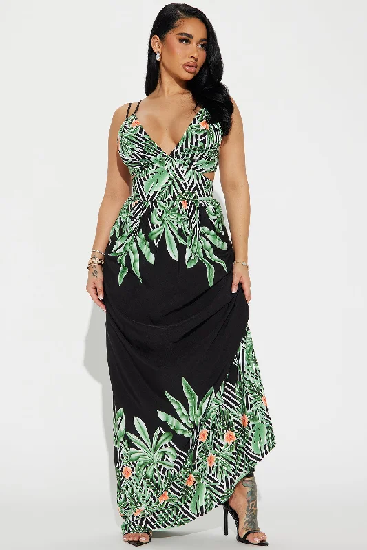 Tropic Time Maxi Dress - Black/combo