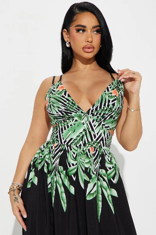 Tropic Time Maxi Dress - Black/combo