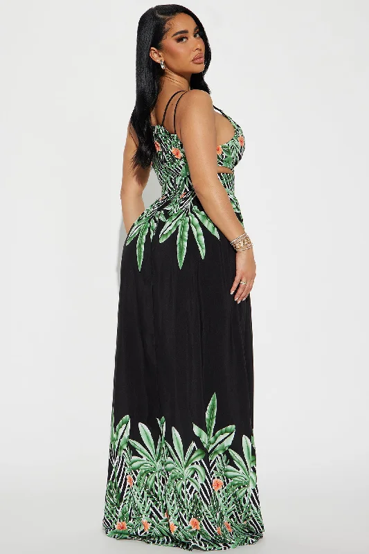 Tropic Time Maxi Dress - Black/combo