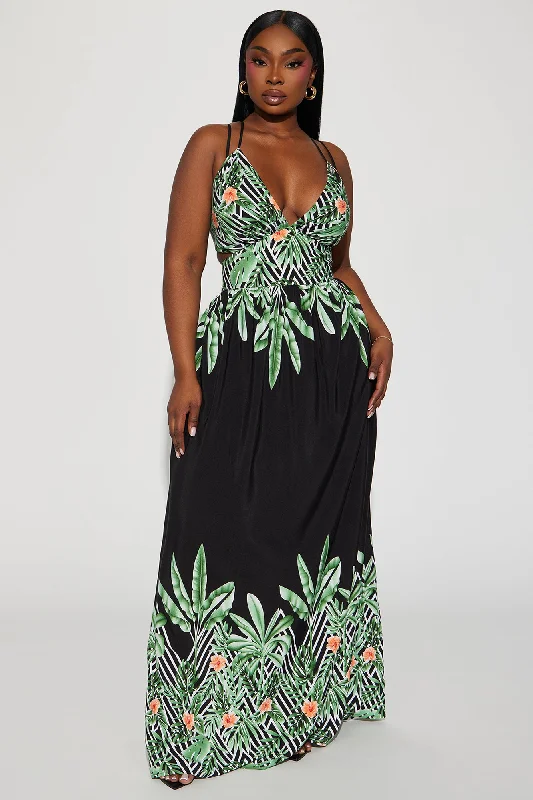 Tropic Time Maxi Dress - Black/combo