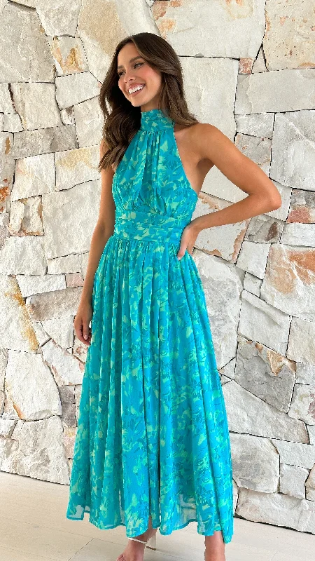 Zahava Maxi Dress - Green Floral