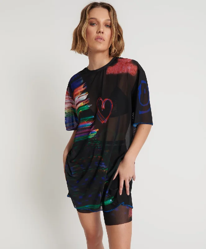 99 CENT DREAMS MESH TEE DRESS