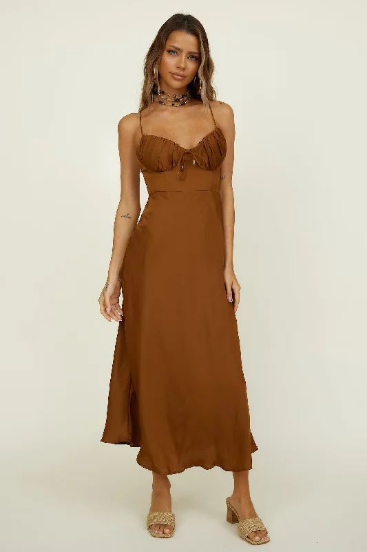 Awakenings Maxi Dress Brown