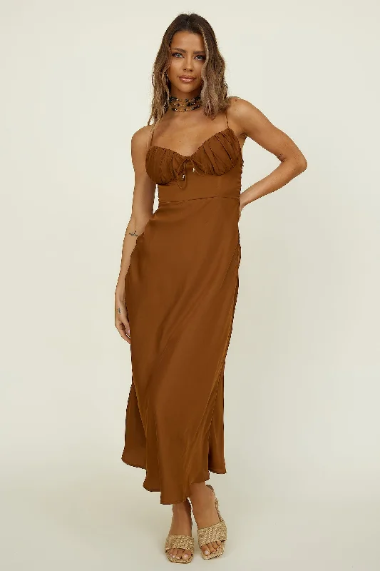 Awakenings Maxi Dress Brown