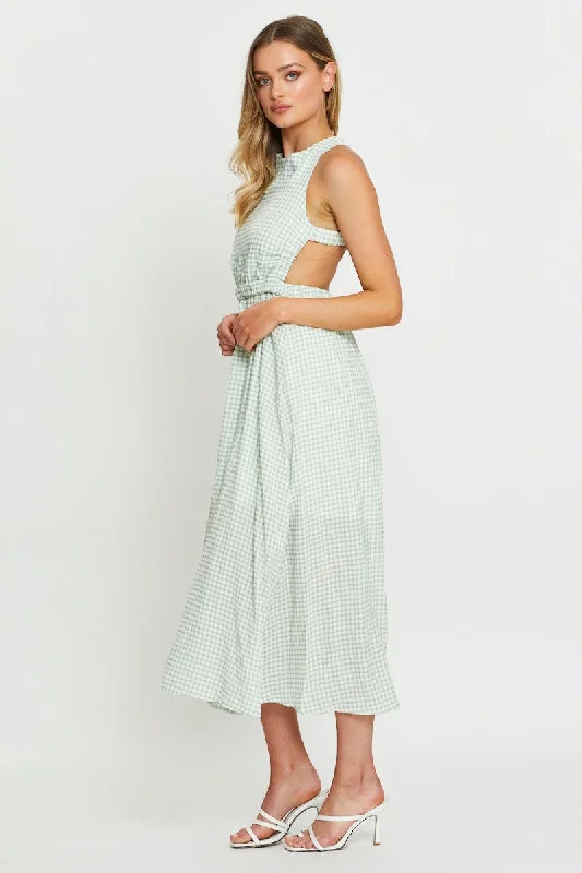 Check Maxi Dress Sleeveless