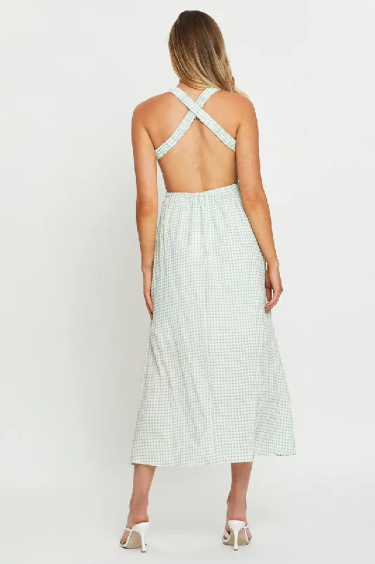 Check Maxi Dress Sleeveless