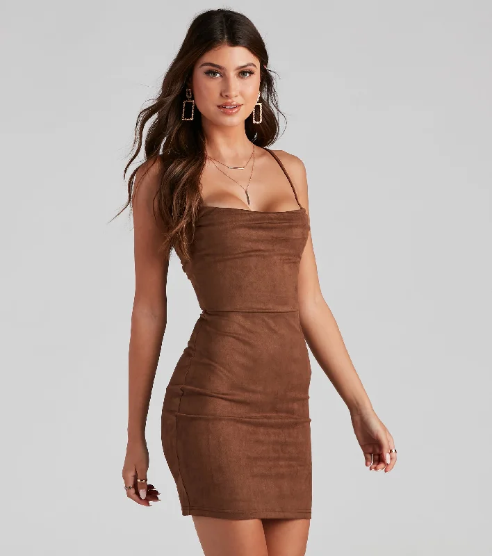 Chic Babe Faux Suede Mini Dress