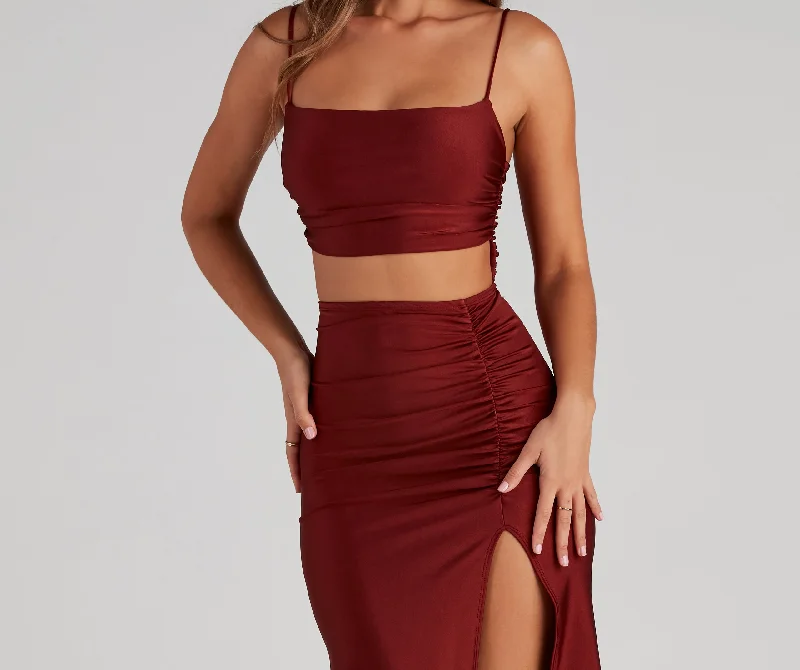 Christa Formal Cutout Satin Dress