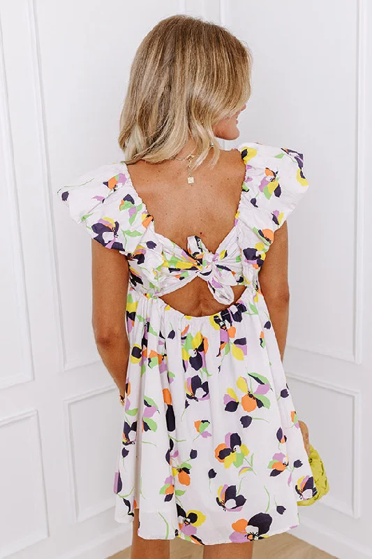 Date Night Ready Floral Mini Dress in Cream