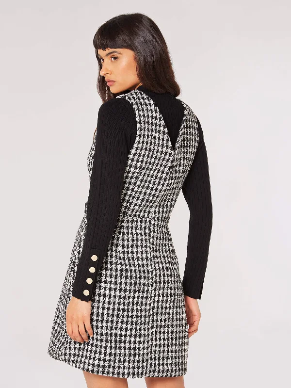 Dogtooth Pinafore Mini Dress